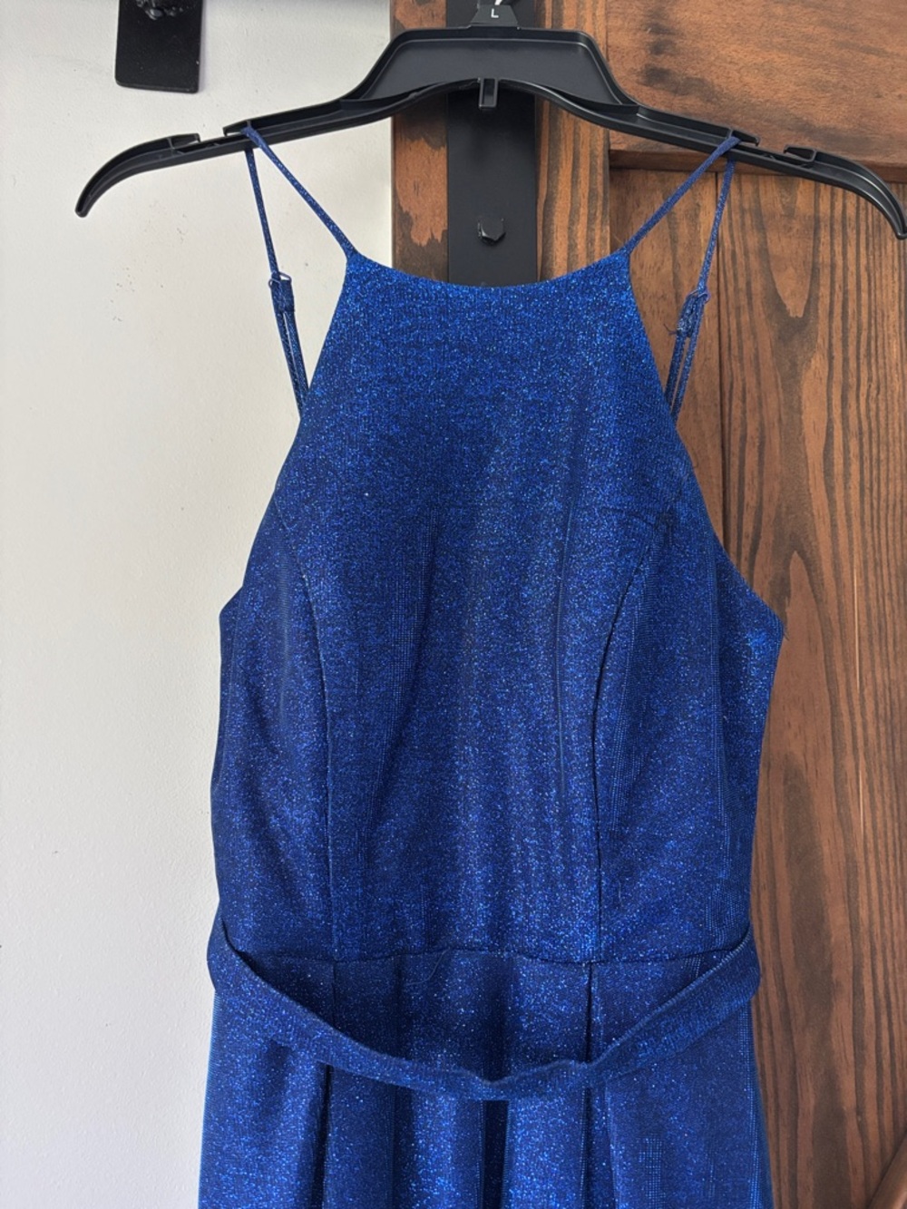 City Studio Sparkling Cobalt Halter-Style Maxi Dress - Picture 2 of 6